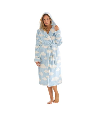 Dreams & Co. Women's Co Plush Hooded Wrap Robe