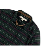 Hope & Henry Boys Organic Long Sleeve Flannel Shirt with Suede Detail