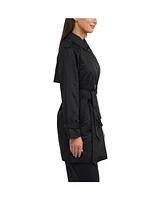 Ellen Tracy Women's Coated Gab Trench with Polyfill Insulation