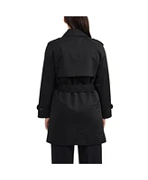 Ellen Tracy Women's Coated Gab Trench with Polyfill Insulation