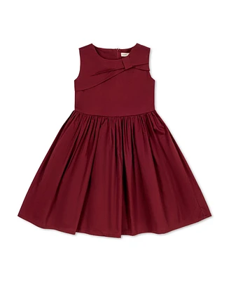 Hope & Henry Toddler Girls Asymmetrical Bow Sateen Party Dress