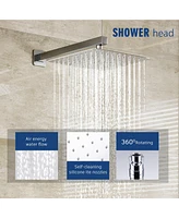 Casainc 12 Inch Wall Mounted Rainfall Shower Set with Anti-scald Valve