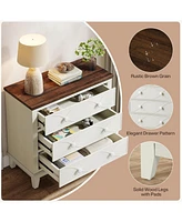Tribesigns 31.5" Farmhouse Nightstand, Set of 2, Large 3 Drawers Wood Bedside Table Night Stand, Wide Sofa Side End Table Chest of Dresser for Living