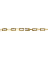 Rachel Glauber 14k Gold Plated Wide Medallion Mesh Link Bracelet