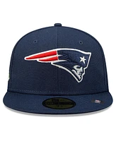 New Era Men's Navy England Patriots Super Bowl XXXVi Citrus Pop 59FIFTY Fitted Hat