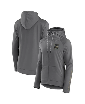 Fanatics Women's Gray Lafc Iconic Raglan Full-Zip Hoodie