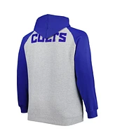 Fanatics Men's Heather Gray Indianapolis Colts Big Tall Fleece Raglan Full-Zip Hoodie Jacket