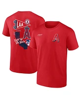 Fanatics Men's Red Los Angeles Angels Split Zone T-Shirt