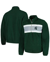 G-iii Sports by Carl Banks Men's Green Michigan State Spartans Pinch Runner Half-Zip Top