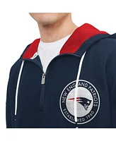 Tommy Hilfiger Men's Navy New England Patriots Aaron Quarter-Zip Hoodie