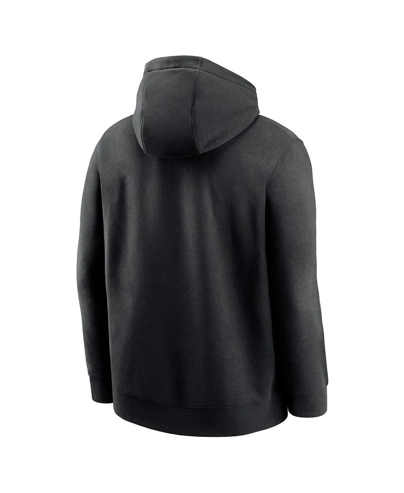 Nike Men's Black Tampa Bay Rays Cooperstown Collection Team Logo Fleece Pullover Hoodie