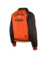 New Era Women's Orange Cleveland Browns Coaches Raglan Full-Snap Jacket