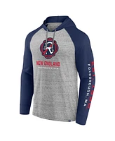 Fanatics Men's Steel New England Revolution Deflection Raglan Pullover Hoodie