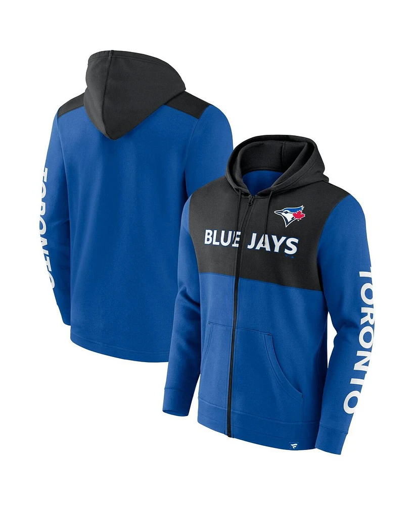 Fanatics Men's Royal/Black Toronto Blue Jays Ace Hoodie Full-Zip Sweatshirt