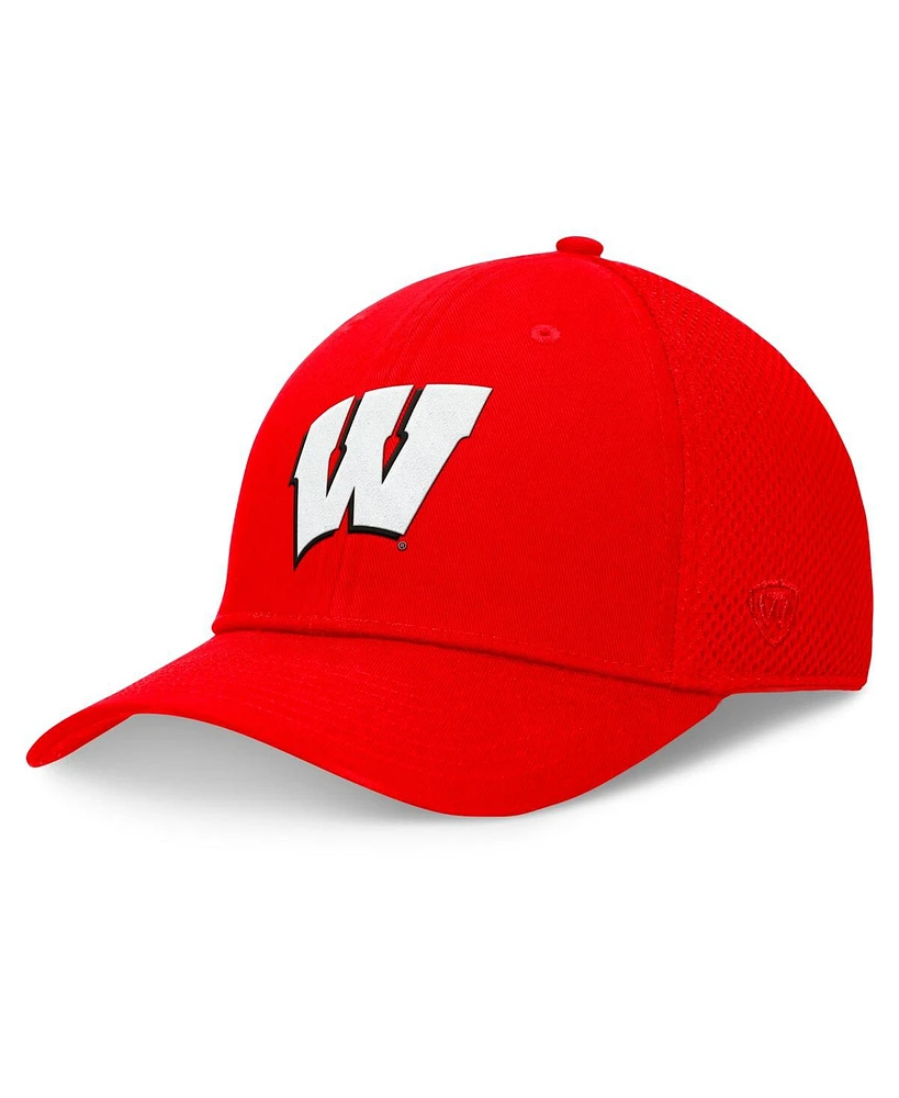 Top of the World Men's Red Wisconsin Badgers Spacer Flex Hat