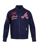 Pro Standard Men's Navy Atlanta Braves Twill Full-Zip Jacket