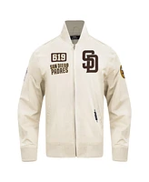 Pro Standard Men's Cream San Diego Padres Area Code Twill Full-Zip Jacket