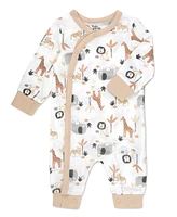 Baby Essentials Boy Safari Coverall, 4-Piece Set