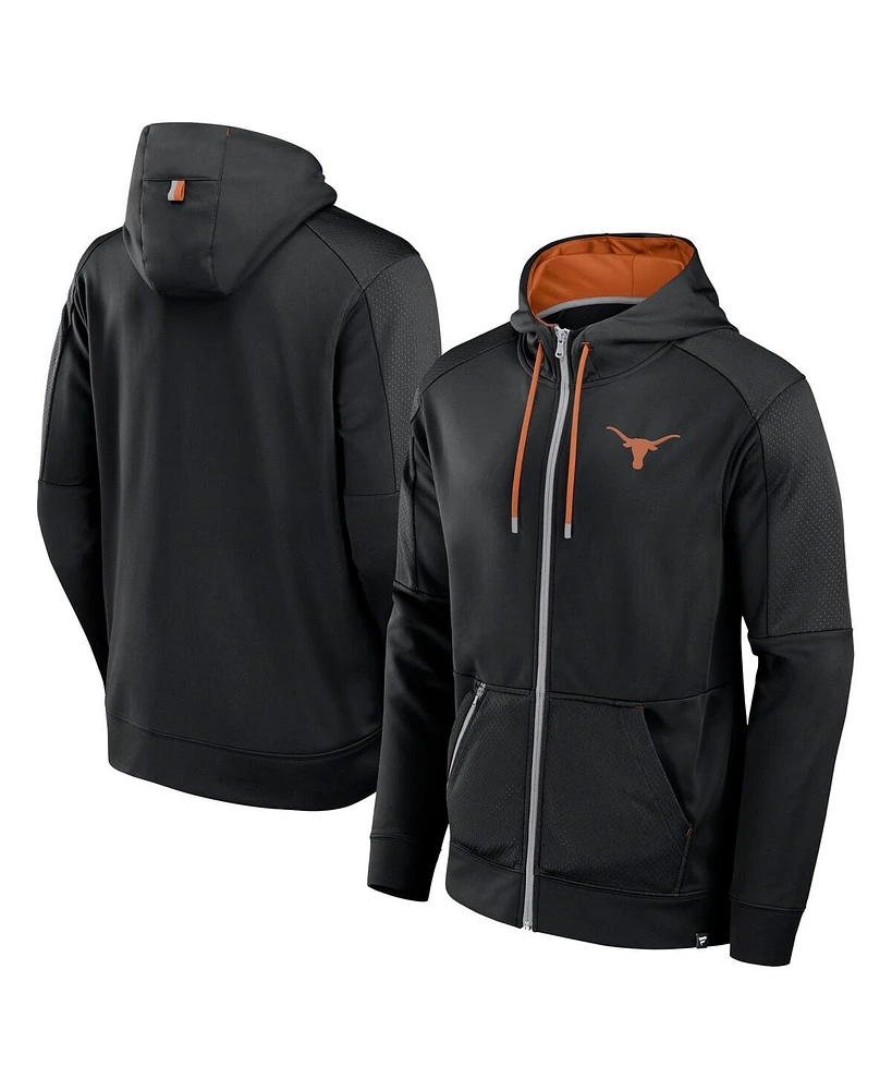 Fanatics Men's Black Texas Longhorns Defender Full-Zip Hoodie