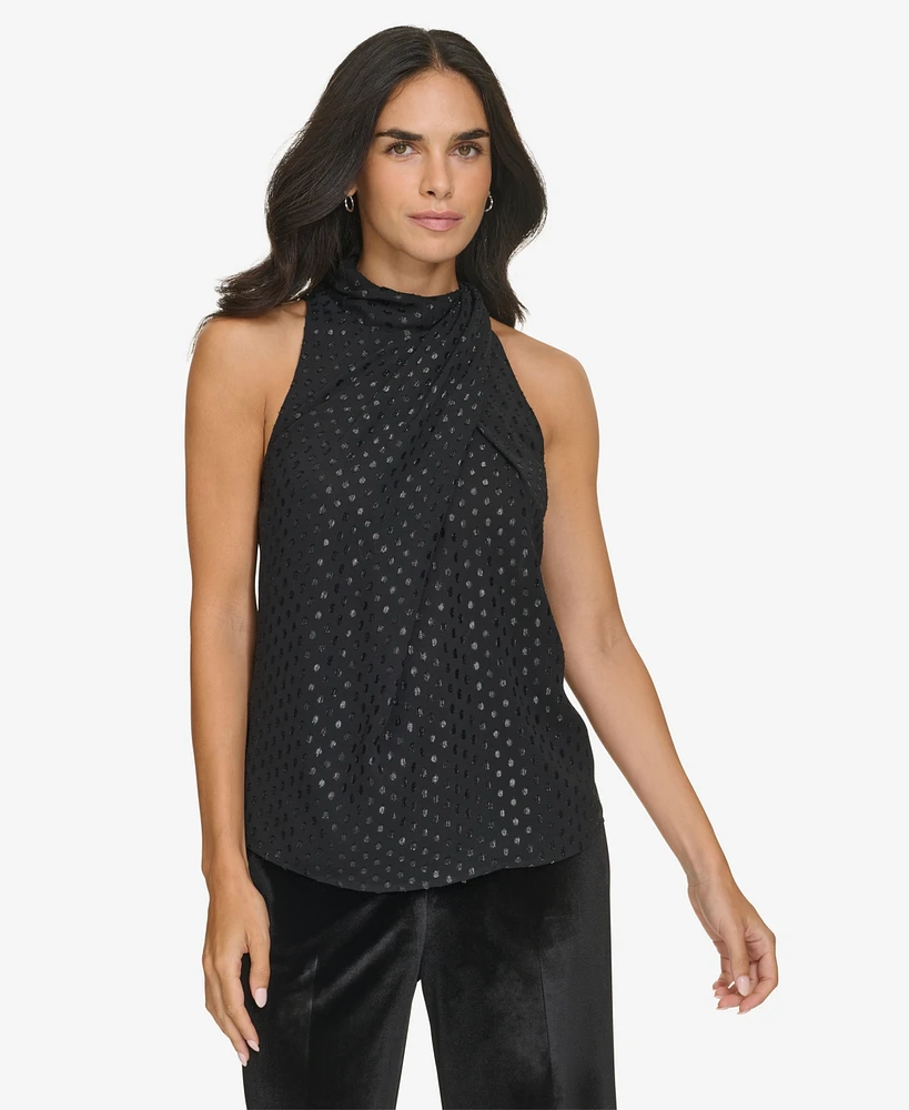 Calvin Klein Women's Metallic Clip-Dot Sleeveless Top