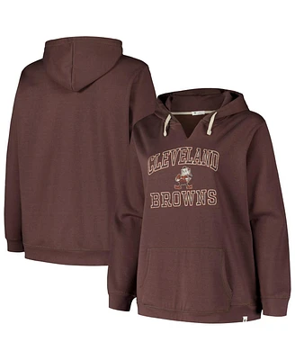 Profile Women's Plus Brown Cleveland Browns Kennedy Pullover Hoodie