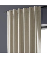 Half Price Drapes Light Beige Performance Linen Hotel Blackout Curtain