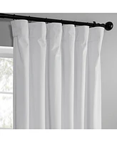 Half Price Drapes White Simply Velvet Room Darkening Curtain Pair (2 Panels)