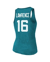 Majestic Women's Trevor Lawrence Teal Jacksonville Jaguars Name Number Tri-Blend Tank Top