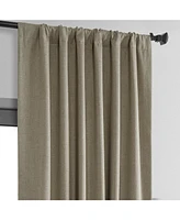 Half Price Drapes Warm Taupe Thermal Cross Linen Weave Blackout Curtain
