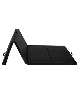 Skonyon 4 Feet x 10 Feet Thick Folding Panel Gymnastics Mat-Black