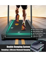 Skonyon 4.75HP 2 In 1 Folding Treadmill with Remote App Control-Black