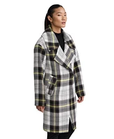 Nvlt Women's Bold Plaid Coat With Oversize Collar