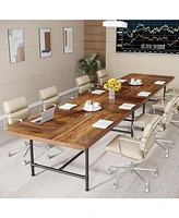 Tribesigns 6FT Conference Table, Rustic Rectangle 70.8" W x 35.4" D Meeting Table, Industrial Seminar Table Boardroom Desk for Office Meeting Conferen