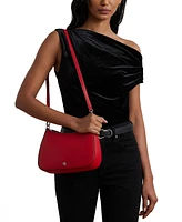 Lauren Ralph Women's Crosshatch Leather Medium Danni Shoulder Bag