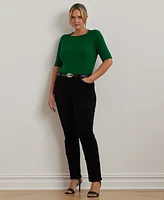 Lauren Ralph Plus Elbow-Sleeve Top