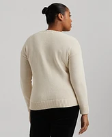 Lauren Ralph Plus Intarsia-Knit Crest Sweater