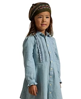 Polo Ralph Lauren Toddler and Little Girls Ruffled Cotton Chambray Dress