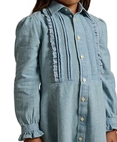 Polo Ralph Lauren Toddler and Little Girls Ruffled Cotton Chambray Dress