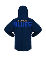 Fanatics Men's and Women's Navy St. Louis Blues Jersey Lace-Up V-Neck Long Sleeve Hoodie T-Shirt