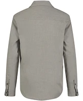 Calvin Klein Big Boys Solid Herringbone Long Sleeve Shirt