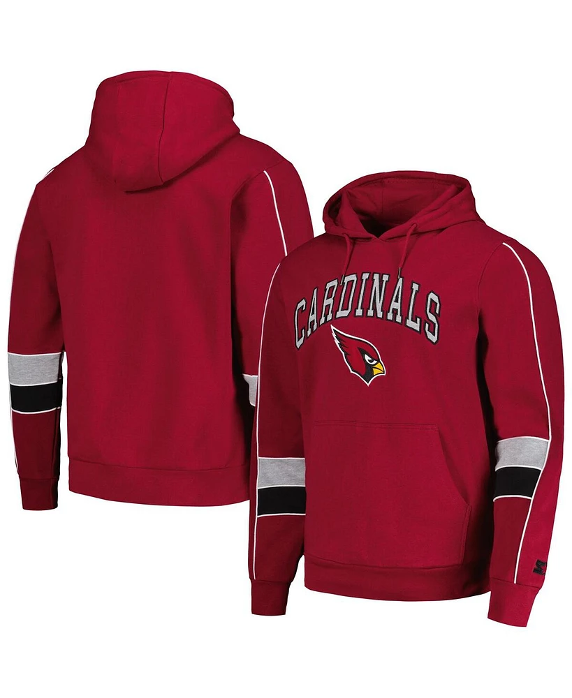 Starter Men's Cardinal Arizona Cardinals Captain Pullover Hoodie