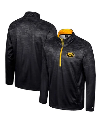 Colosseum Men's Black Iowa Hawkeyes The Machine Half-Zip Jacket