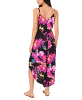 Vince Camuto Women's Floral-Print V-Neck Sleeveless Wide-Leg Jumpsuit