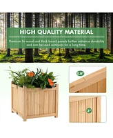 Skonyon Folding Square Fir Wood Raised Garden Bed with Removable Bottom