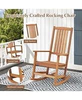 Skonyon Patio Rocking Chair Ergonomic High-Back Outdoor Rocker with Smooth Rocking Base