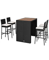 Sugift 5 Pieces Patio Acacia Wood Dining Set