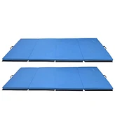 BalanceFrom Fitness 120x48in All Purpose Folding Gymnastics Mat, Blue (2 Pack)