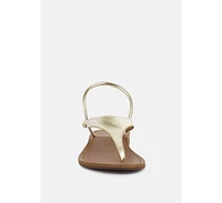 Rag & Co Madeline Gold Flat Thong Sandals