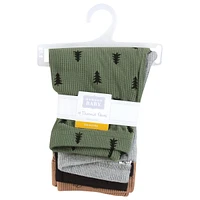Hudson Baby Boys Thermal Tapered Ankle Pants 4pk, Bear Tree, 18-24 Months