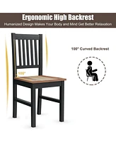 Sugift Set of 4 Dining Chair Spindle Back Wooden Legs